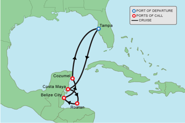 Cruise itinerary map