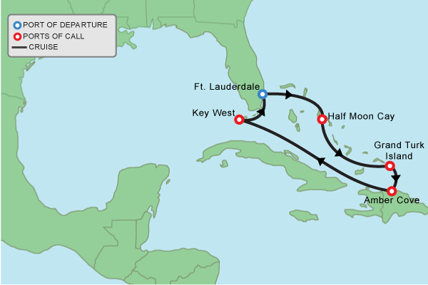 Cruise itinerary map