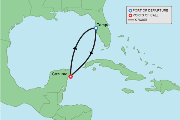 Cruise itinerary map