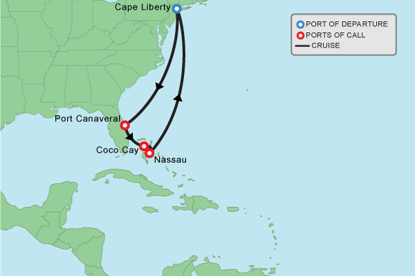 Cruise itinerary map
