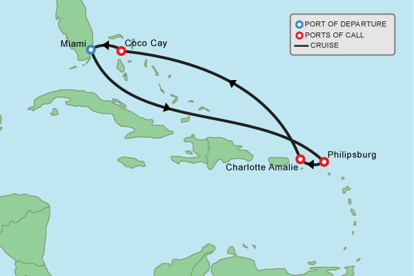 Cruise itinerary map