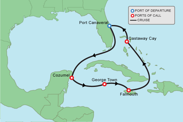 Cruise itinerary map