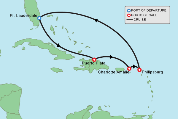 Cruise itinerary map