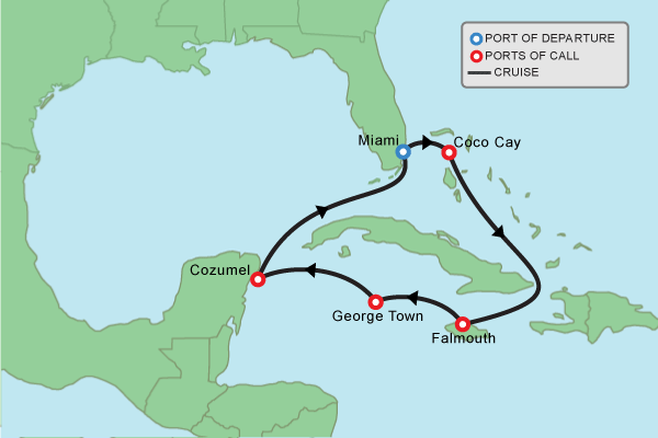 Cruise itinerary map