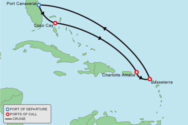 Cruise itinerary map