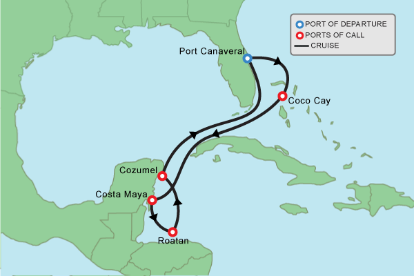Cruise itinerary map