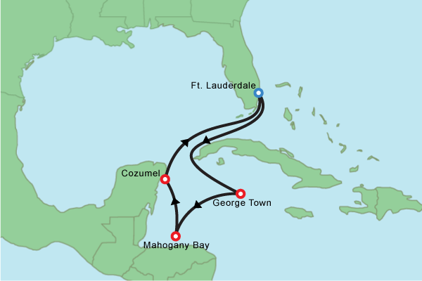 Cruise itinerary map