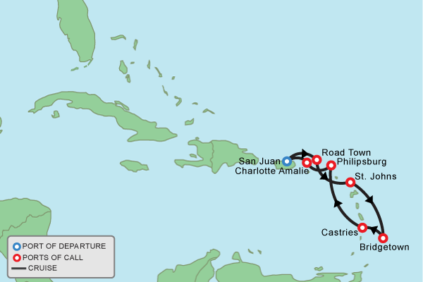 Cruise itinerary map