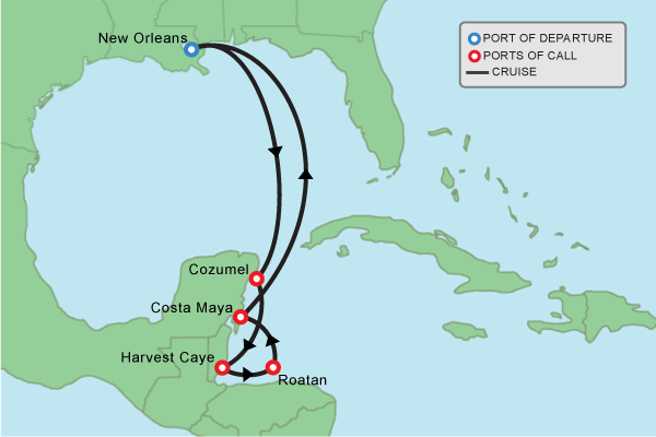 Cruise itinerary map