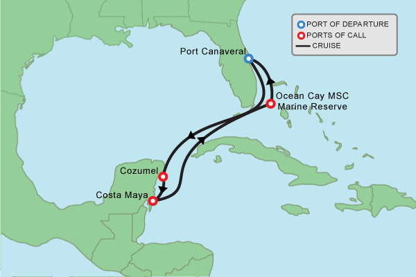 Cruise itinerary map