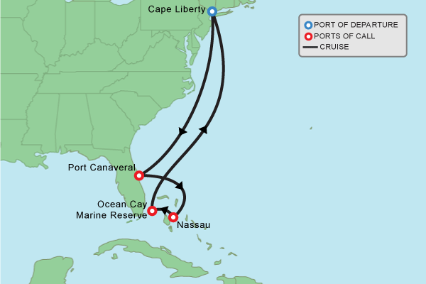 Cruise itinerary map